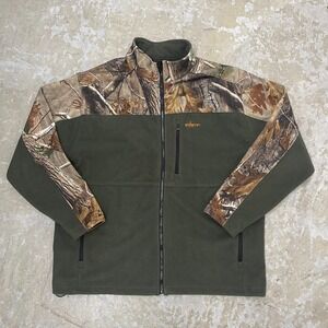 Habit Jacket Mens XL Green Realtree Camo Full‎ Zip Fleece Hunting Hike Outdoors